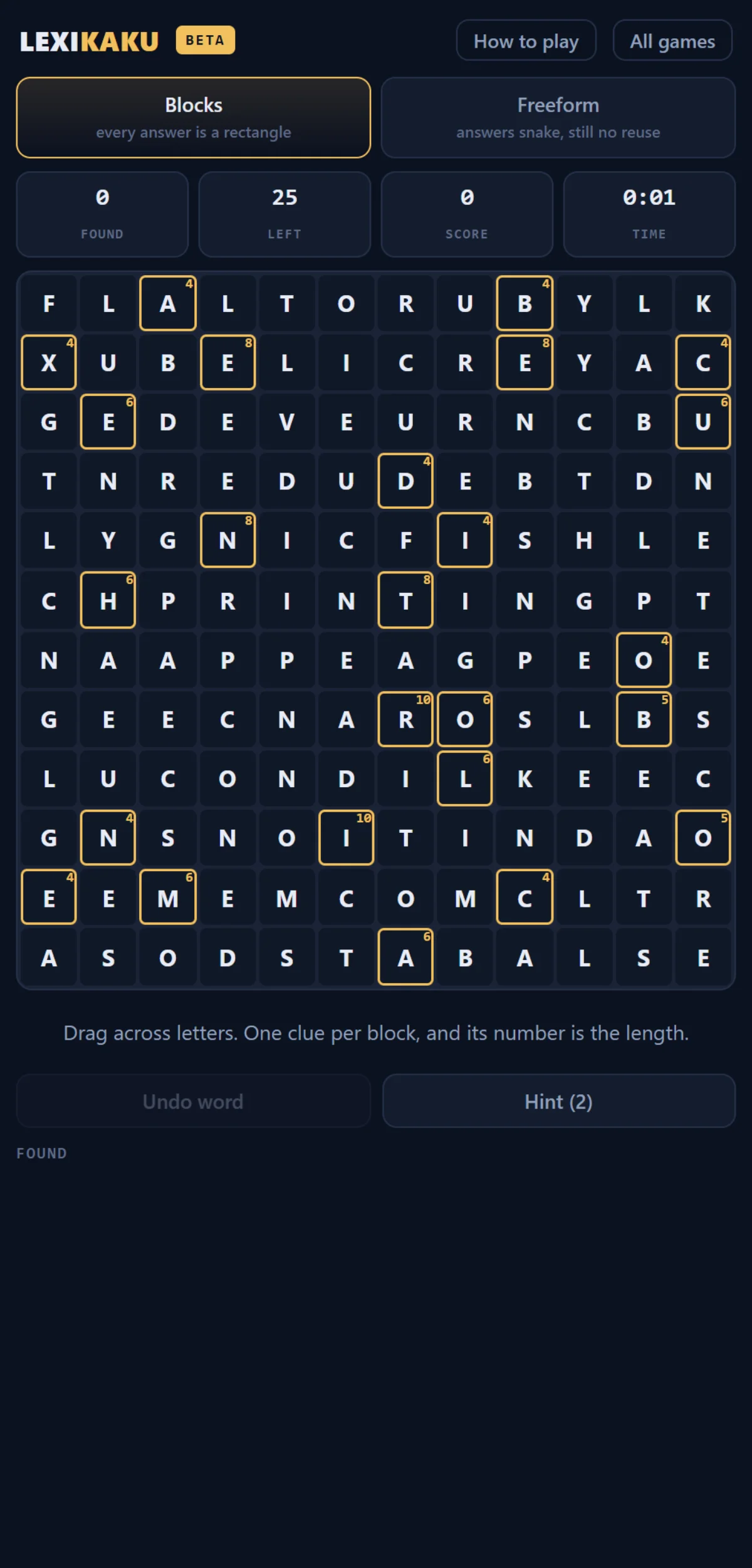 Blocks: every answer is a filled rectangle.